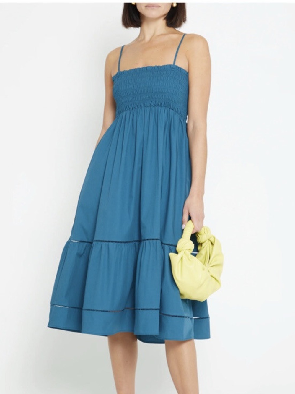 O.P.T. Cotton Leila Teal Midi Dress